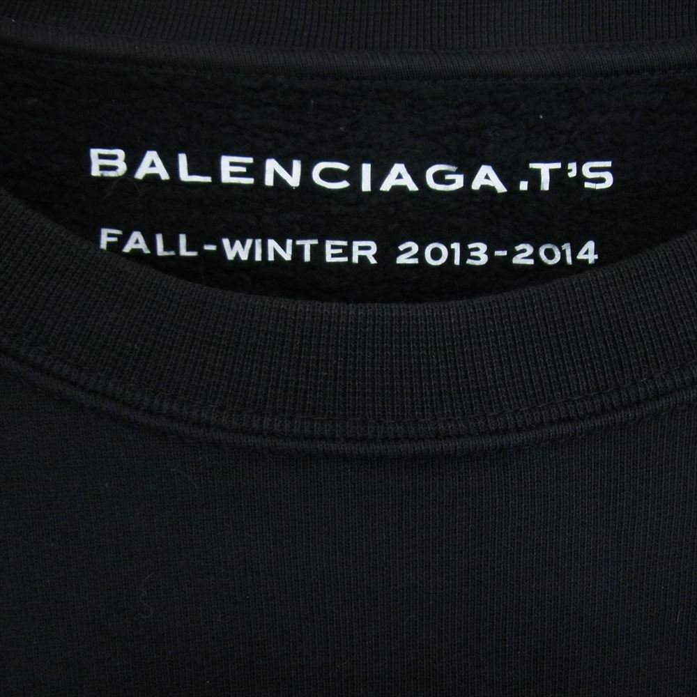 BALENCIAGA バレンシアガ 14AW 301050 TGK58 Glitter Girl Sweatshirt グリッター ガール プリント スウェットシャツ ブラック系 S【中古】