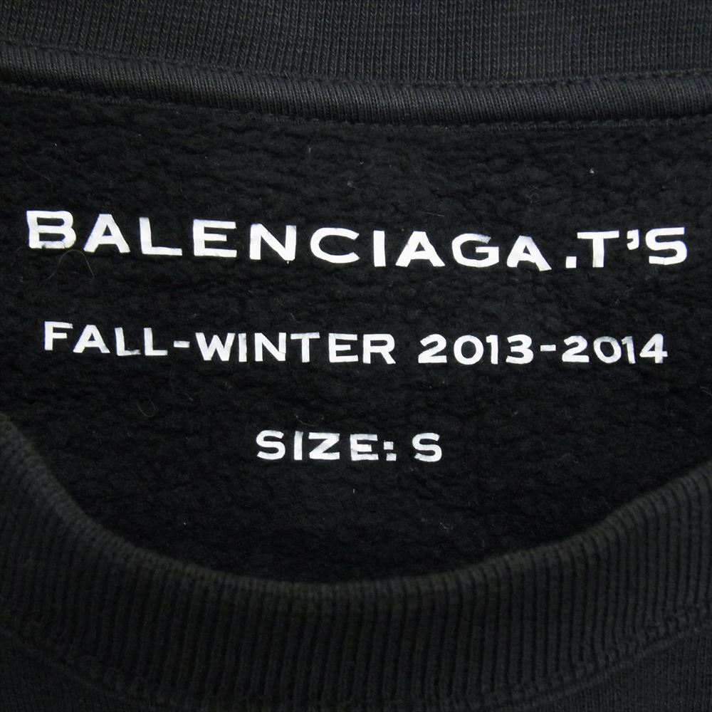 BALENCIAGA バレンシアガ 14AW 301050 TGK58 Glitter Girl Sweatshirt グリッター ガール プリント スウェットシャツ ブラック系 S【中古】