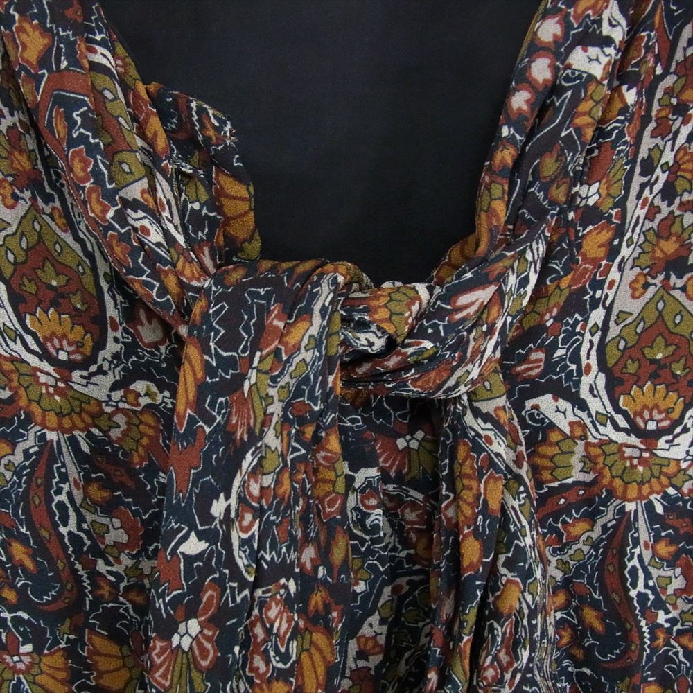 SAINT LAURENT サンローラン 436951 Y302N Paisley Long Dress ペイズリー ロング ドレス ワンピース ブラウン系 42【中古】