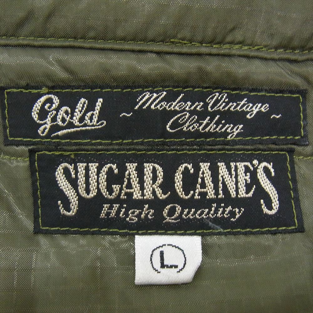 SUGAR CANE シュガーケーン GL13159 gold ゴールド ノーカラー ダウン ジャケット カーキ系 L【中古】