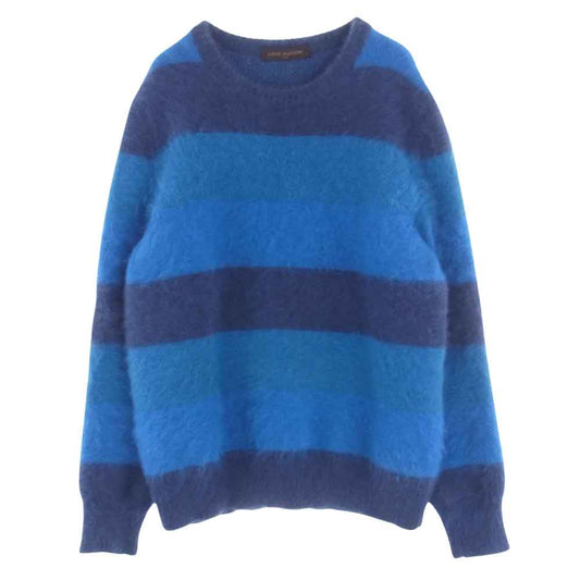 LOUIS VUITTON ルイ・ヴィトン H869WF62 ボーダー モヘア モヘヤ ニット セーター アンゴラ カシミヤ混 ブルー系 XXL【中古】