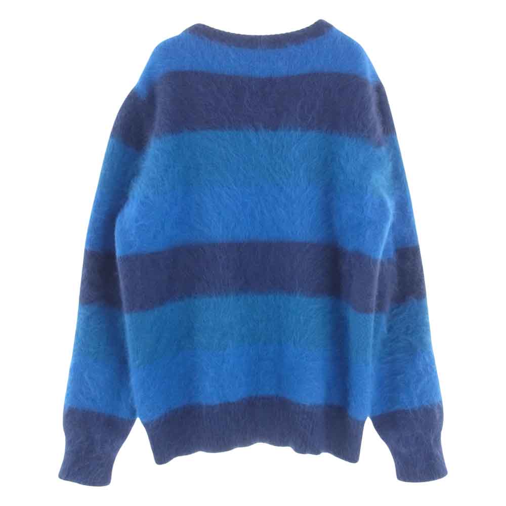 LOUIS VUITTON ルイ・ヴィトン H869WF62 ボーダー モヘア モヘヤ ニット セーター アンゴラ カシミヤ混 ブルー系 XXL【中古】