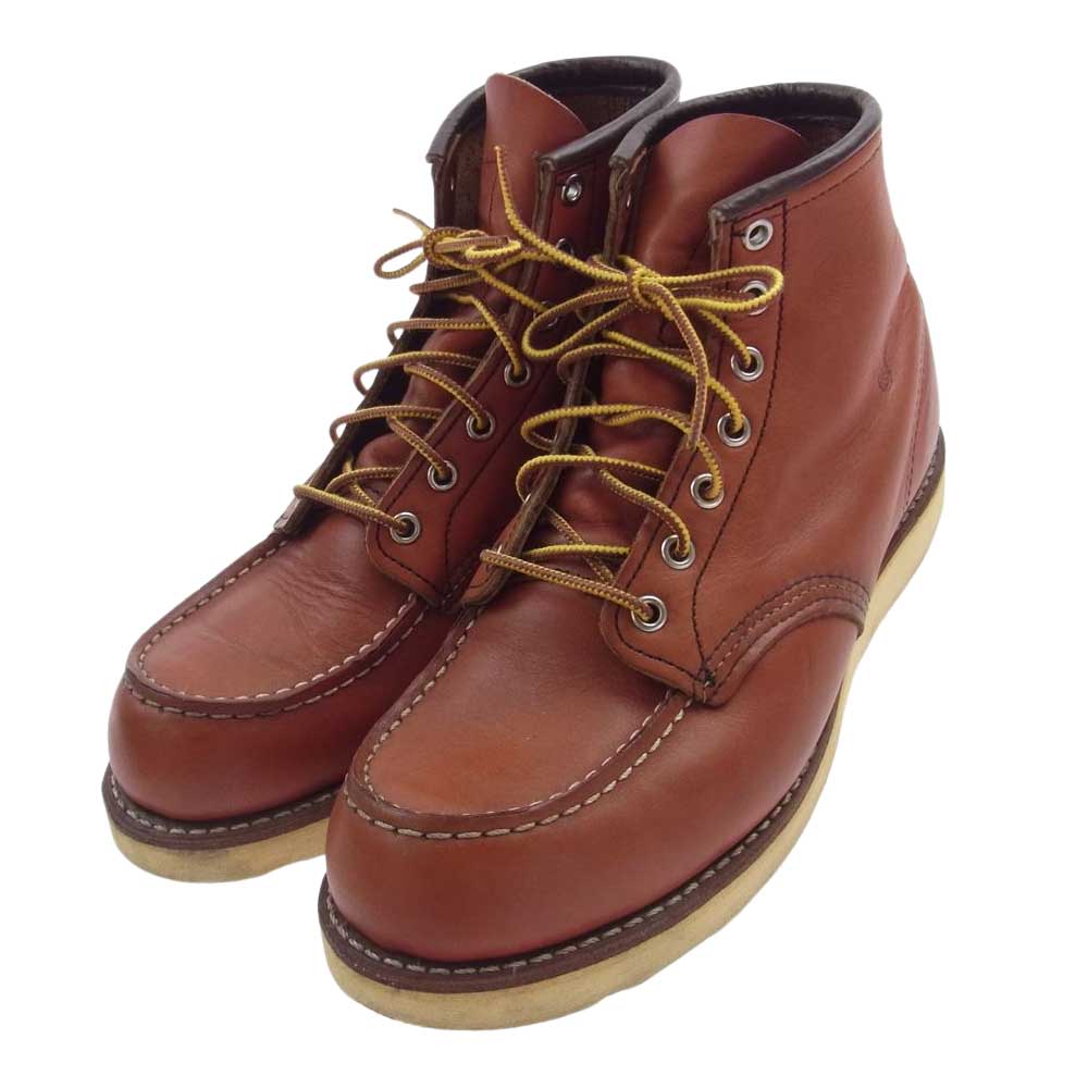 RED WING レッドウィング 8875 6inch CLASSIC MOC TOE 刺繍羽タグ アイリッシュセッター モックトゥ ブーツ オレンジブラウン系 27cm【中古】