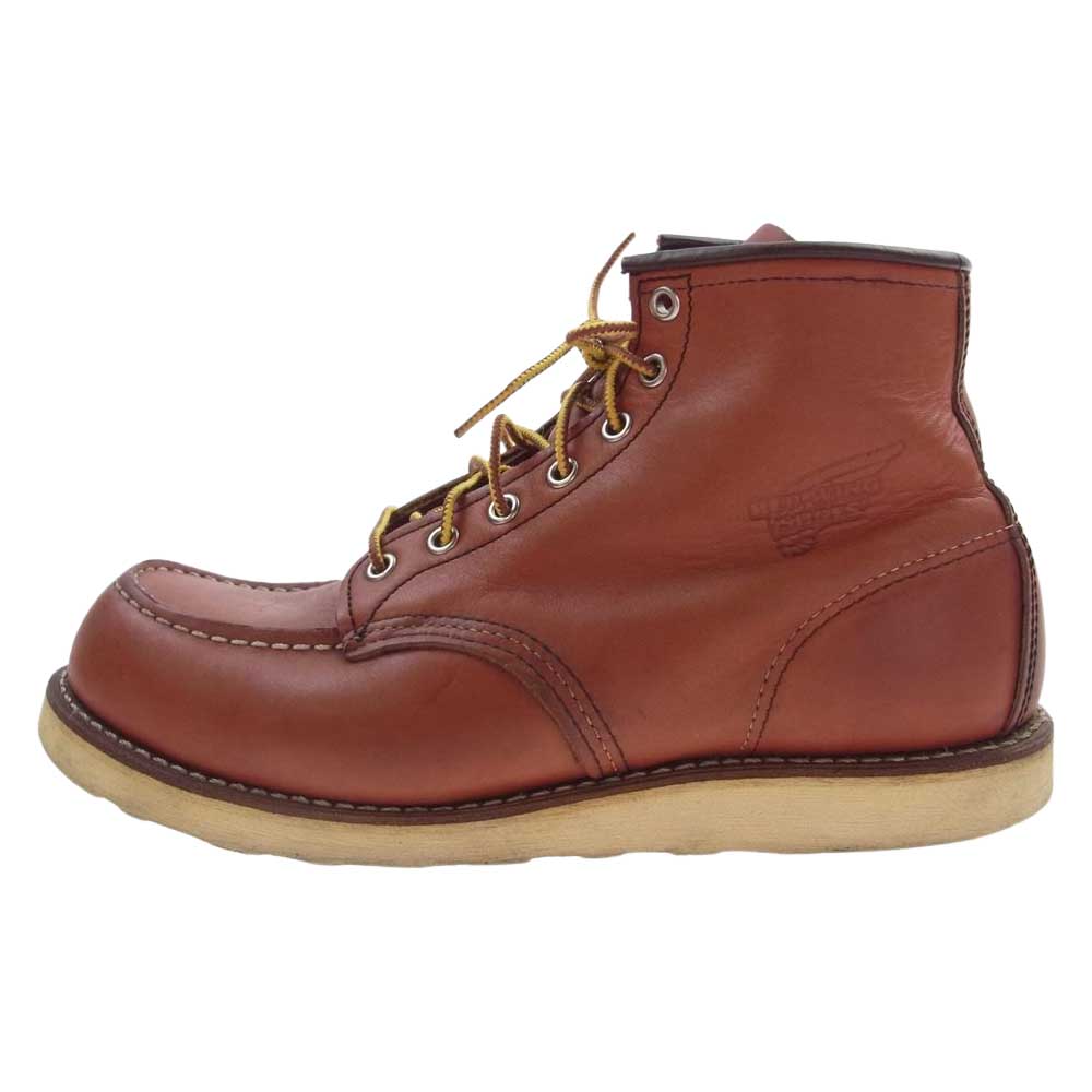 RED WING レッドウィング 8875 6inch CLASSIC MOC TOE 刺繍羽タグ アイリッシュセッター モックトゥ ブーツ オレンジブラウン系 27cm【中古】