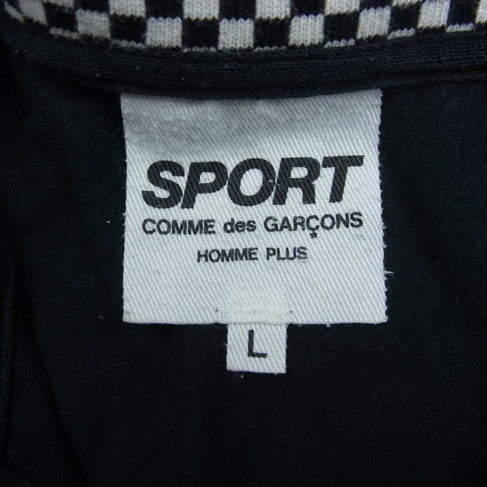 COMME des GARCONS HOMME PLUS コムデギャルソンオムプリュス PP-T302 SPORT スポーツ チェック切替 半袖 ポロシャツ ブラック系 L【中古】
