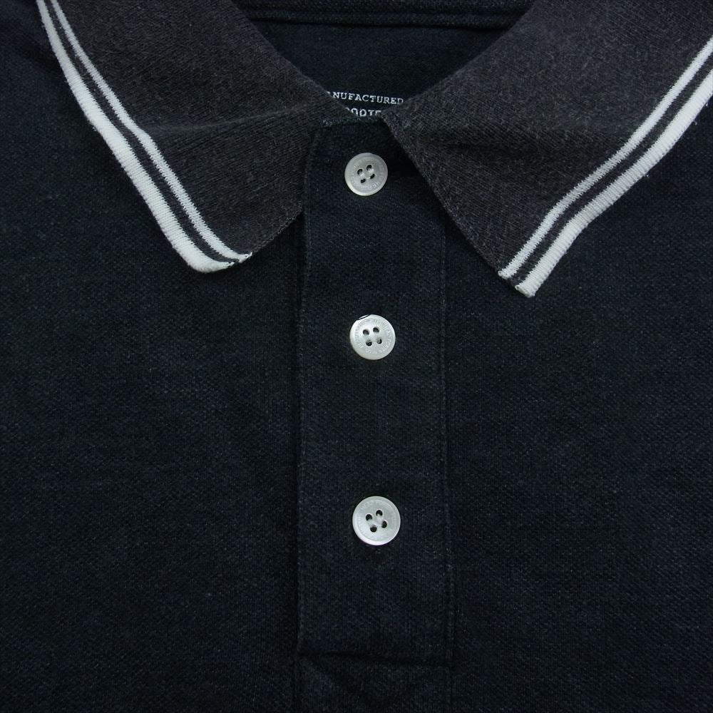 HEAD PORTER ヘッドポーター ロゴワッペン 半袖 ポロシャツ ブラック系 M【中古】