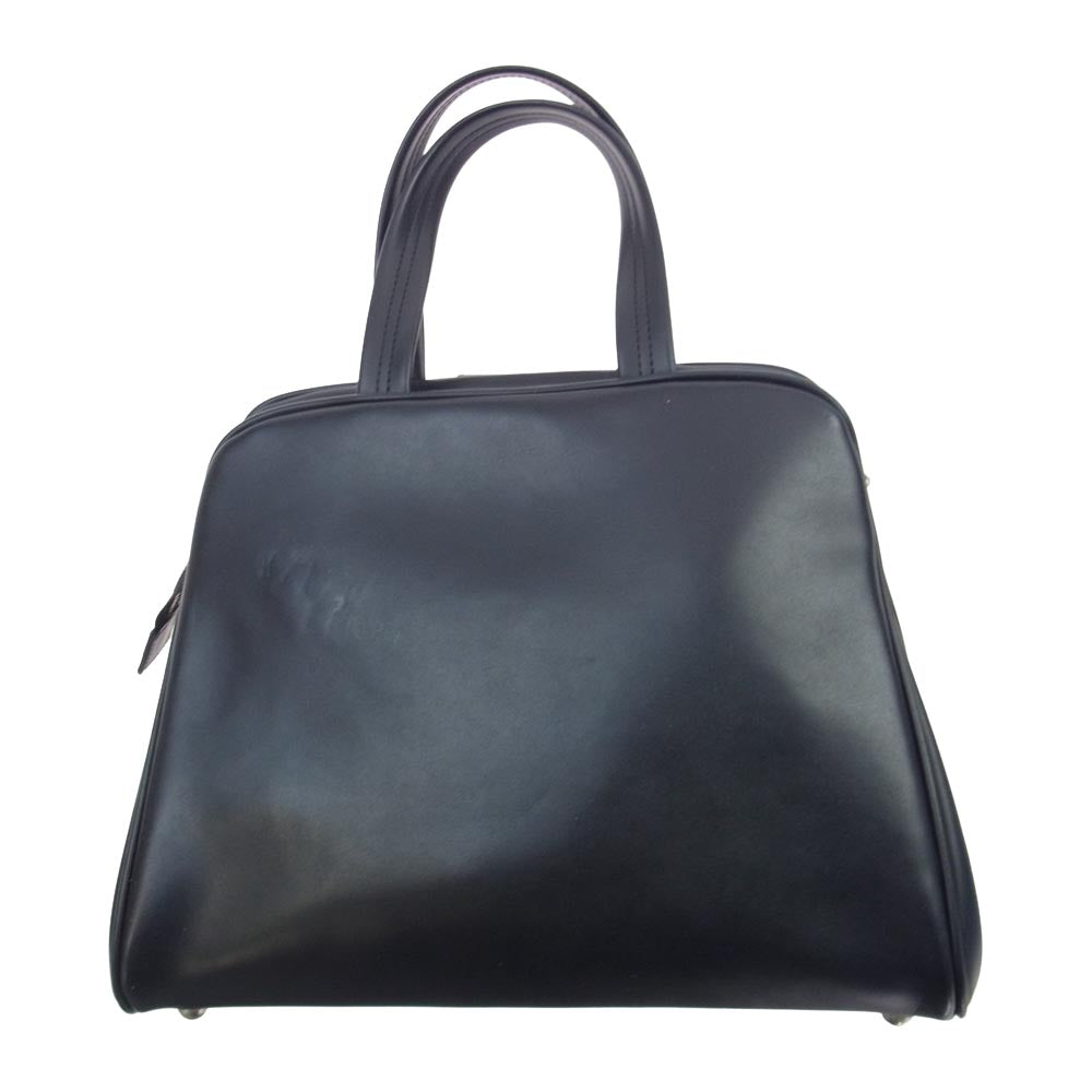 COMME des GARCONS コムデギャルソン W16SC02 コムコム 台形 フェイクレザー ハンドバッグ トートバッグ ブラック系【中古】