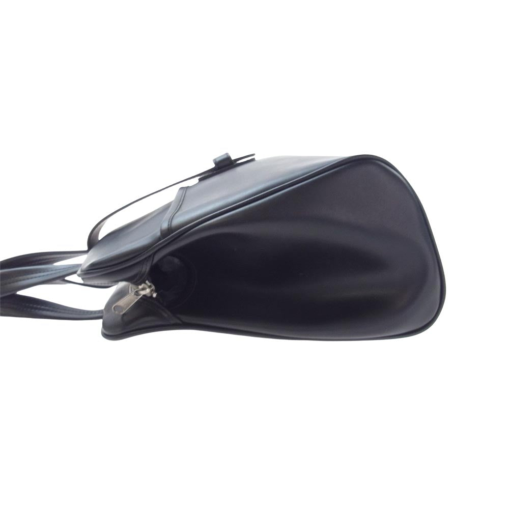 COMME des GARCONS コムデギャルソン W16SC02 コムコム 台形 フェイクレザー ハンドバッグ トートバッグ ブラック系【中古】