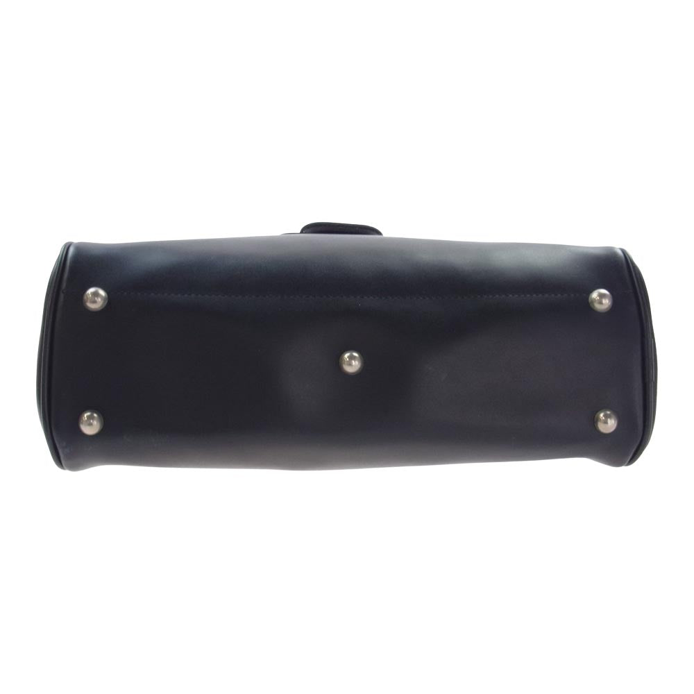 COMME des GARCONS コムデギャルソン W16SC02 コムコム 台形 フェイクレザー ハンドバッグ トートバッグ ブラック系【中古】