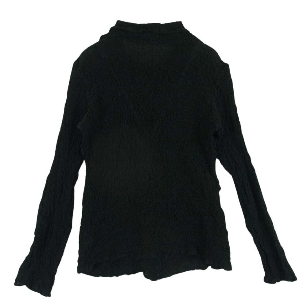 ISSEY MIYAKE イッセイミヤケ MI92FK128 me ミー カリフラワー シワ加工 ポケット付 長袖 シャツ ブラウス ブラック系 -【中古】