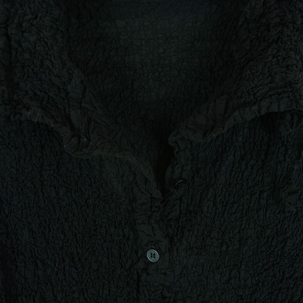 ISSEY MIYAKE イッセイミヤケ MI92FK128 me ミー カリフラワー シワ加工 ポケット付 長袖 シャツ ブラウス ブラック系 -【中古】