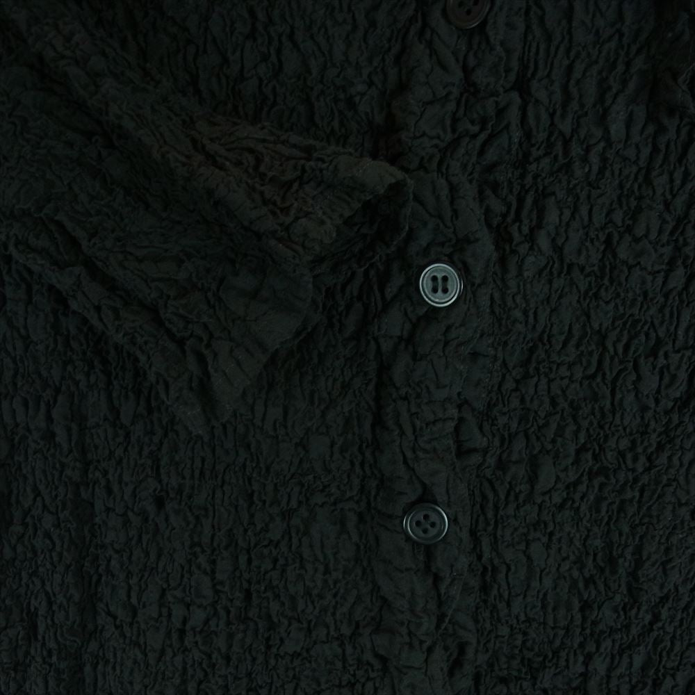 ISSEY MIYAKE イッセイミヤケ MI92FK128 me ミー カリフラワー シワ加工 ポケット付 長袖 シャツ ブラウス ブラック系 -【中古】