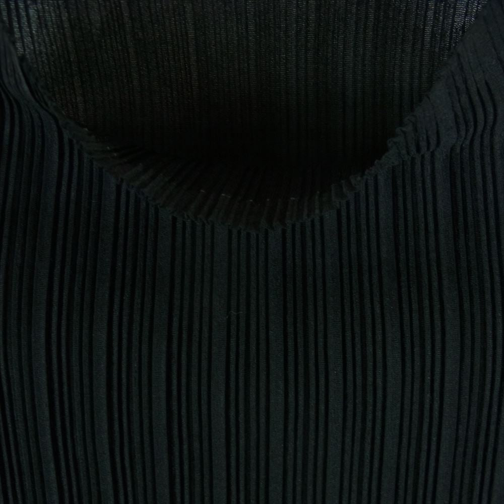 PLEATS PLEASE プリーツプリーズ イッセイミヤケ PP21-FT355 細プリーツ加工 ハイネック ボトルネック プルオーバ― カットソー ブラック系 3【中古】