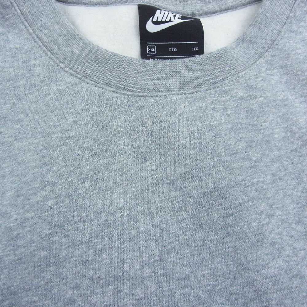 NIKE ナイキ CJ1614-063 CLUB FLEECE CREW 裏毛 クルーネック 長袖 スウェット グレー系 XXL【中古】