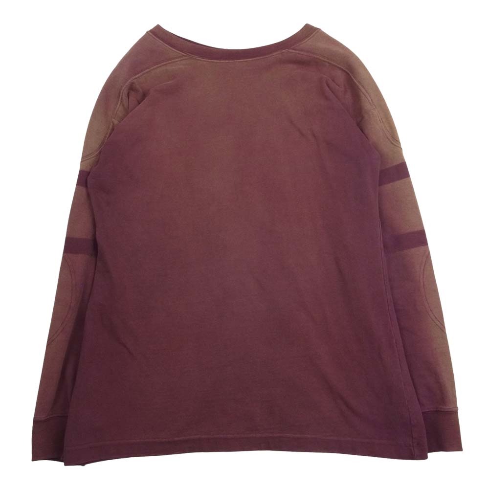 MAISON MARGIELA メゾンマルジェラ 21AW S50GC0662 S23986 国内正規品 USED ユーズド 加工 エルボーパッチ 長袖 フットボール Tシャツ カットソー エンジ系 46【中古】