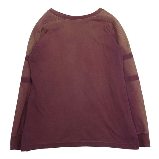 MAISON MARGIELA メゾンマルジェラ 21AW S50GC0662 S23986 国内正規品 USED ユーズド 加工 エルボーパッチ 長袖 フットボール Tシャツ カットソー エンジ系 46【中古】
