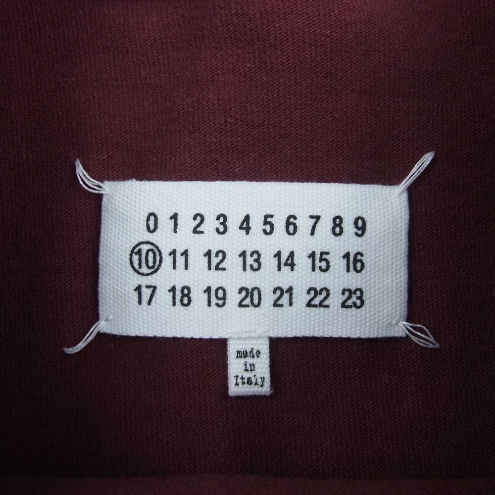 MAISON MARGIELA メゾンマルジェラ 21AW S50GC0662 S23986 国内正規品 USED ユーズド 加工 エルボーパッチ 長袖 フットボール Tシャツ カットソー エンジ系 46【中古】