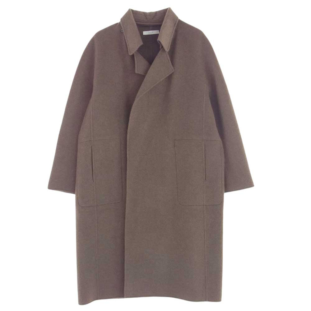 セヤ DOUBLE-FACE YAK COAT ダブルフェイス 襟着脱可能 デタッチャブルカラー 2way ヤク コート ブラウン系 L【美品】【中古】