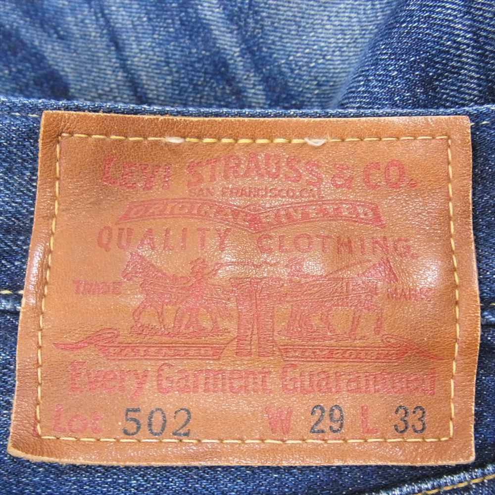 Levi's リーバイス 00502-0067 502 レギュラー フィット ストレート デニム パンツ インディゴブルー系 29【中古】