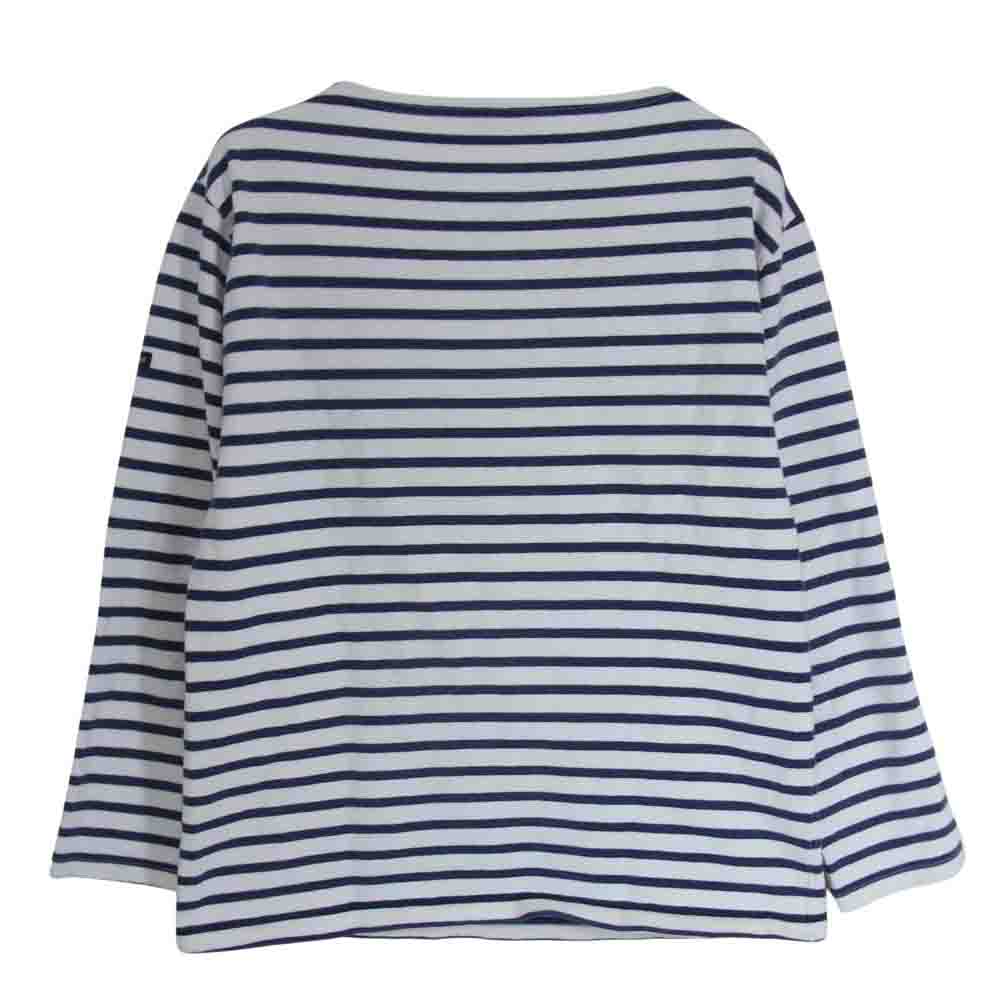 SAINT JAMES セントジェームス SABO ボーダー バスク シャツ 長袖 Tシャツ ネイビー系 36【中古】