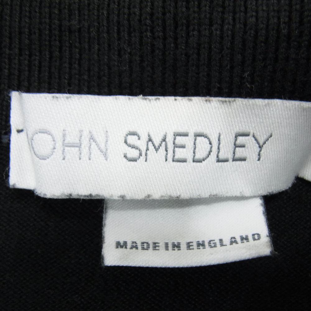 JOHN SMEDLEY ジョンスメドレー 英国製 コットン 長袖 ポロシャツ ブラック系 S【中古】