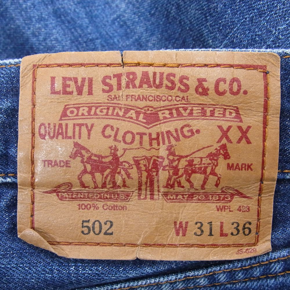 Levi's リーバイス 502 日本製 復刻 ボタン裏 J09刻印 ストレート デニム パンツ インディゴブルー系 31【中古】