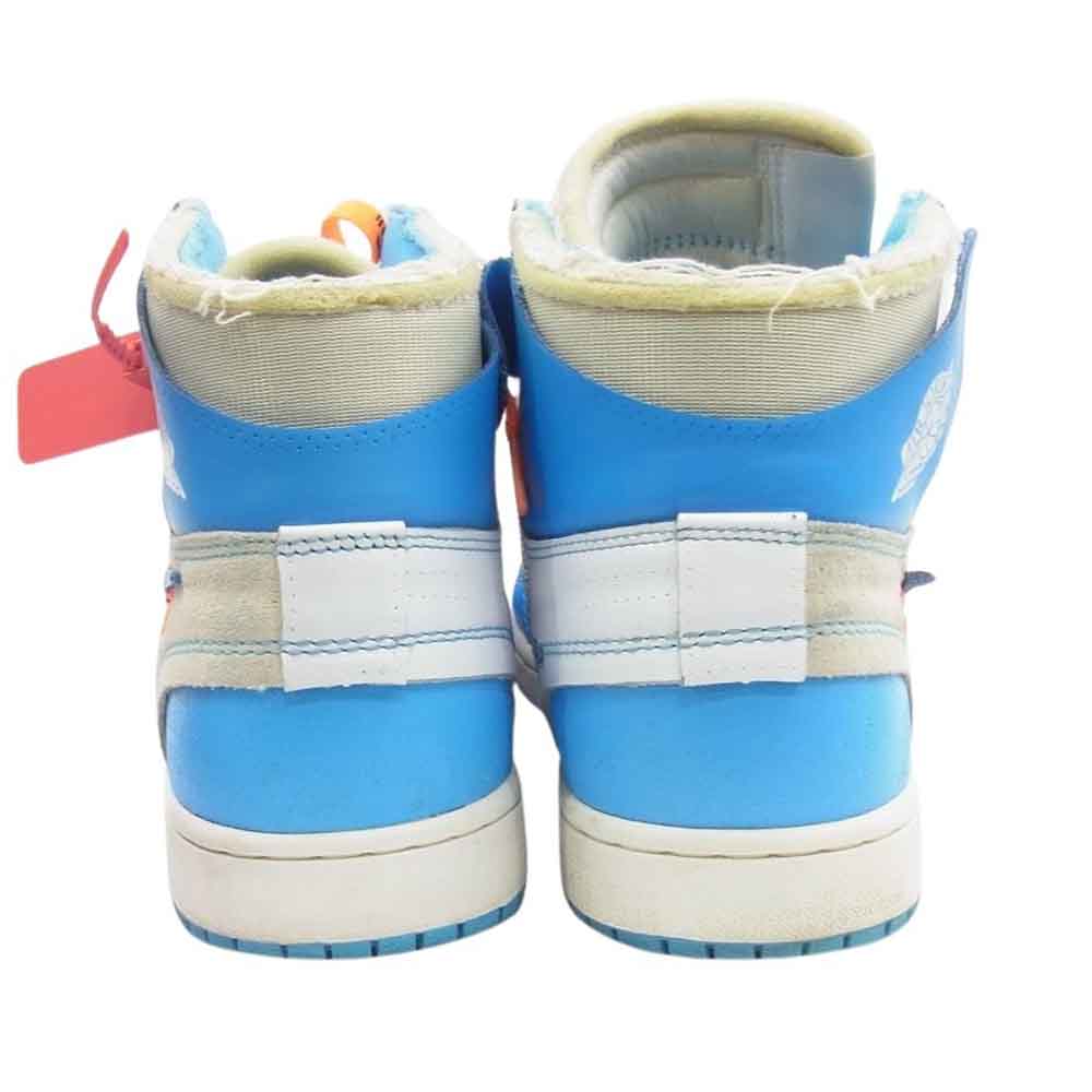 NIKE AIR JORDAN ナイキ ジョーダン AQ0818-148 1 フェイクバスター 鑑定済 OFF-WHITE POWDER BLUE UNC  エアジョーダン1 オフホワイト パウダーブルー ハイカット スニーカー ホワイト系 ブルー系 28.5cm【中古】