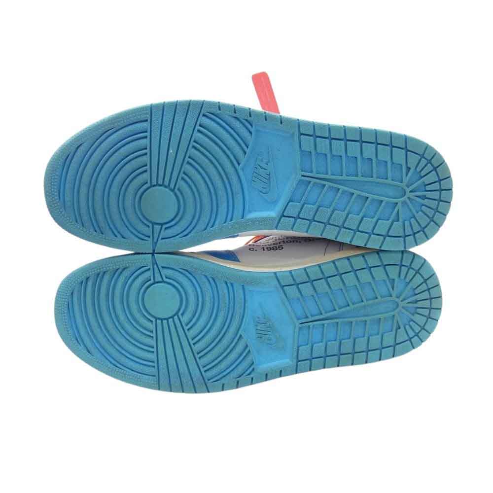 NIKE AIR JORDAN ナイキ ジョーダン AQ0818-148 1 フェイクバスター 鑑定済 OFF-WHITE POWDER BLUE UNC  エアジョーダン1 オフホワイト パウダーブルー ハイカット スニーカー ホワイト系 ブルー系 28.5cm【中古】