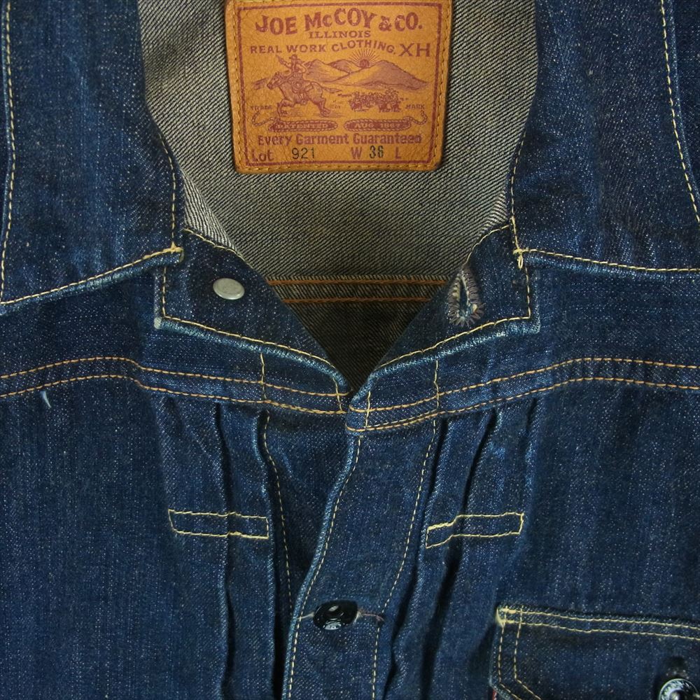 The REAL McCOY'S ザリアルマッコイズ Lot 921 旧マッコイ JOE McCOY 1st 大戦 デニム ジャケット インディゴブルー系 W36【中古】