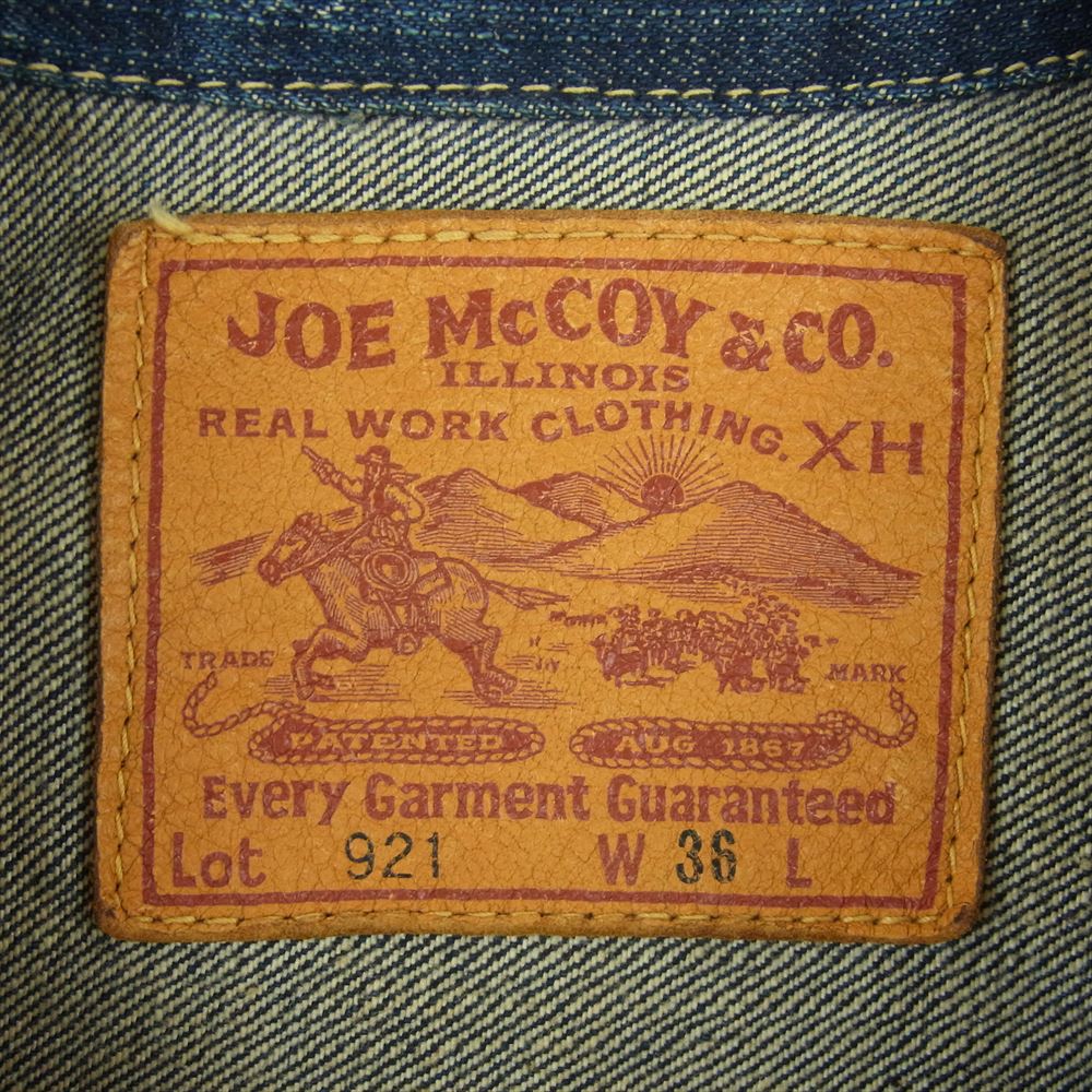 The REAL McCOY'S ザリアルマッコイズ Lot 921 旧マッコイ JOE McCOY 1st 大戦 デニム ジャケット インディゴブルー系 W36【中古】