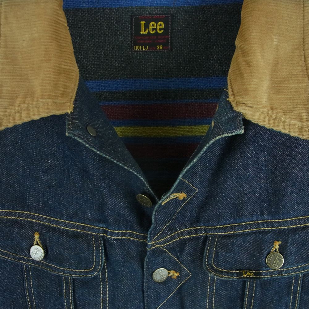 The REAL McCOY'S ザリアルマッコイズ 旧マッコイ Lee リー 初期 R MR マーク無し 1101LJ ストームライダー デニム ジャケット インディゴブルー系 38【中古】