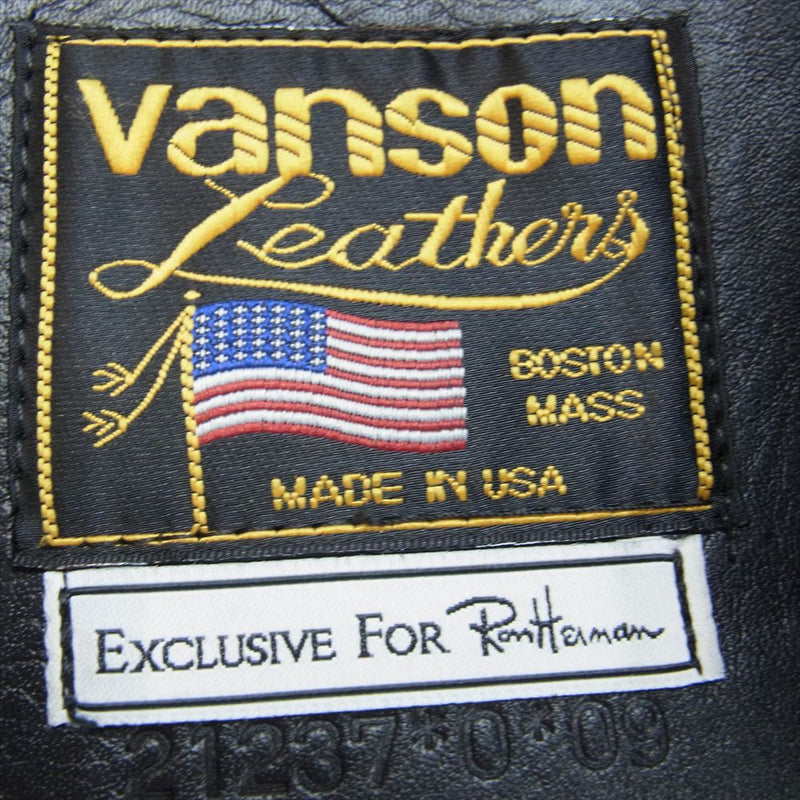 VANSON バンソン × Ron Herman ロンハーマン アメリカ製 レザー 牛革 トートバッグ ブラック系【中古】