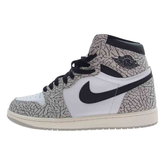 NIKE ナイキ DZ5485-052 AIR JORDAN 1 RETRO HIGH OG ホワイト セメント ハイカット スニーカー グレー系 ホワイト系 27.5cm【極上美品】【中古】