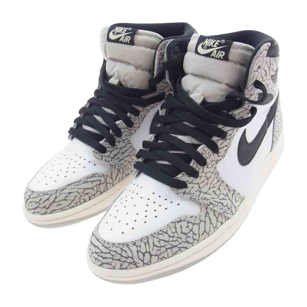 NIKE ナイキ DZ5485-052 AIR JORDAN 1 RETRO HIGH OG ホワイト セメント ハイカット スニーカー グレー系 ホワイト系 27.5cm【極上美品】【中古】