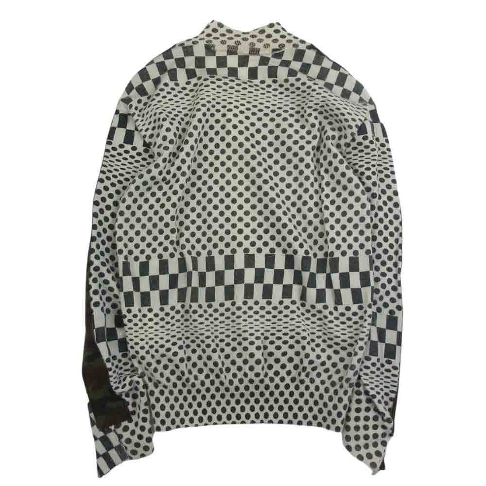COMME des GARCONS コムデギャルソン AD2000 GN100050 本ライン アーカイブ 幾何学柄 カモフラライン パッチ カーディガン ホワイト系【中古】