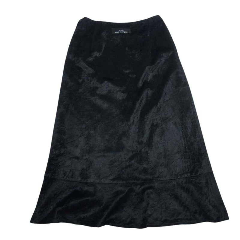 tricot COMME des GARCONS トリココムデギャルソン ストライプ ベロア リバーシブル フレアスカート ブラック系 グレー系【中古】