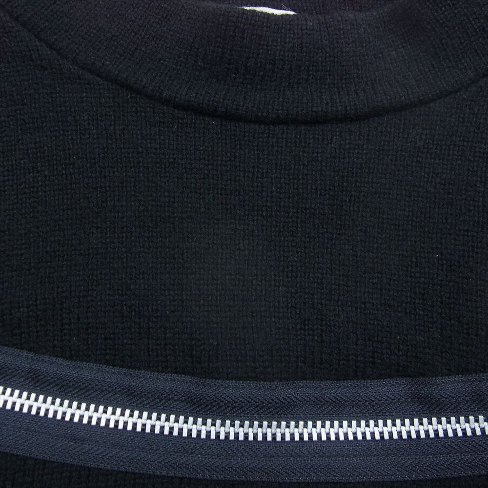 COMME des GARCONS コムデギャルソン AD2000 GT-040450 本ライン アーカイブ ファスナー ジップ切替 モックネック 長袖 ニット セーター ブラック系【中古】