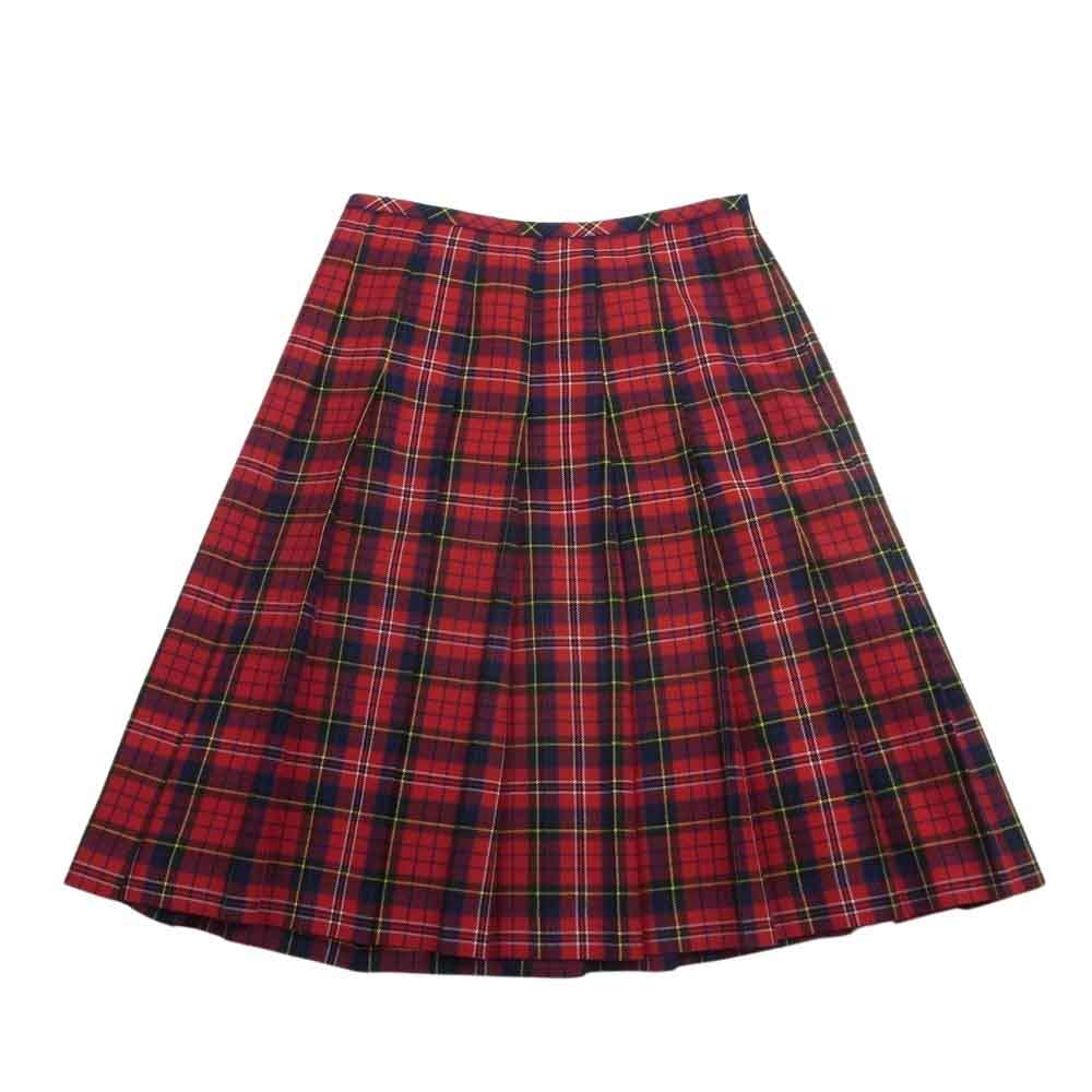 robe de chambre COMME des GARCONS ローブドシャンブルコムデギャルソン AD2002 RG-S010 アーカイブ タータンチェック ウール プリーツ スカート レッド系 L【中古】