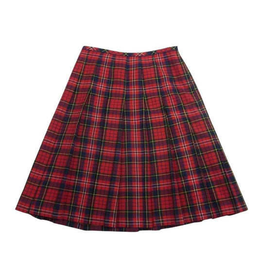 robe de chambre COMME des GARCONS ローブドシャンブルコムデギャルソン AD2002 RG-S010 アーカイブ タータンチェック ウール プリーツ スカート レッド系 L【中古】