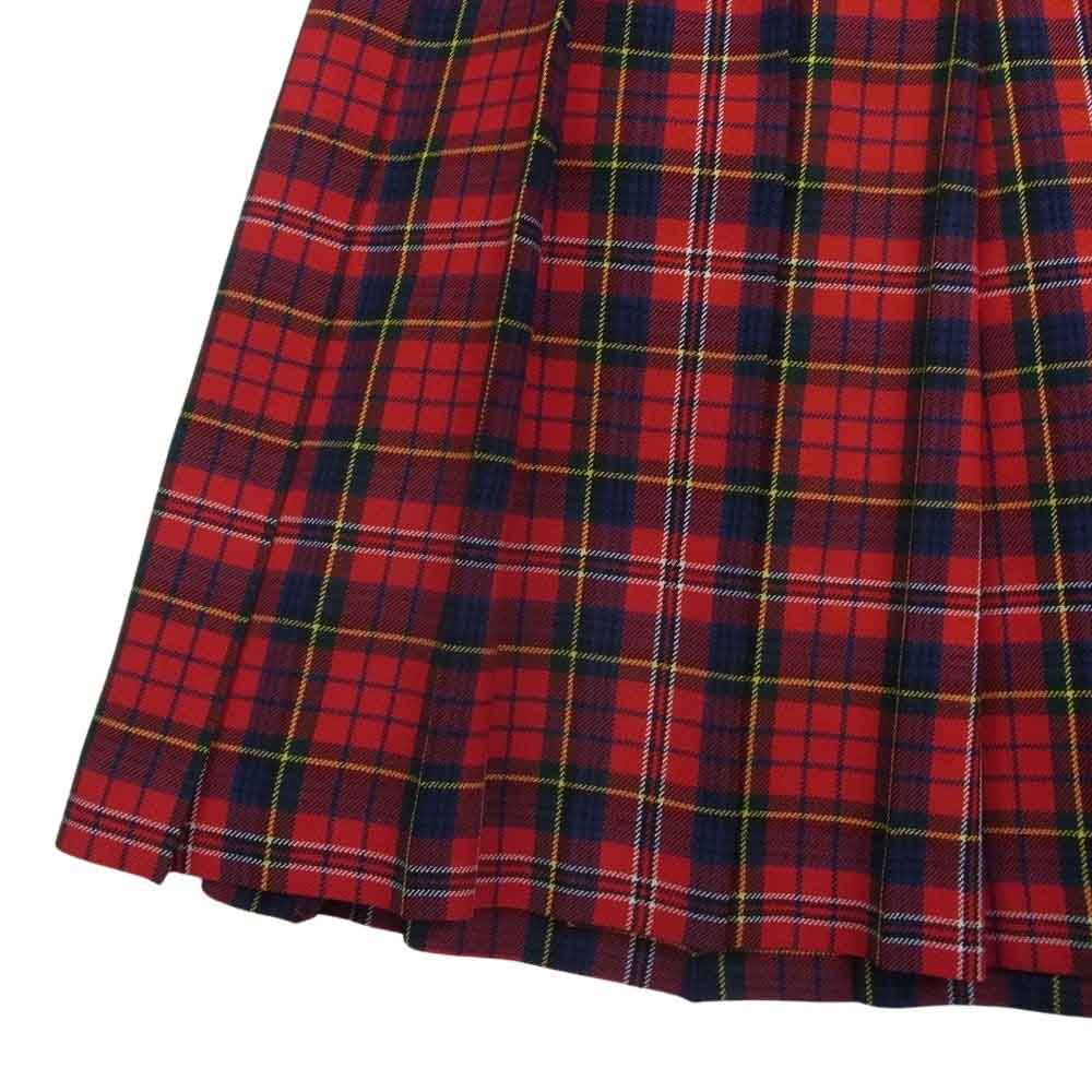 robe de chambre COMME des GARCONS ローブドシャンブルコムデギャルソン AD2002 RG-S010 アーカイブ タータンチェック ウール プリーツ スカート レッド系 L【中古】