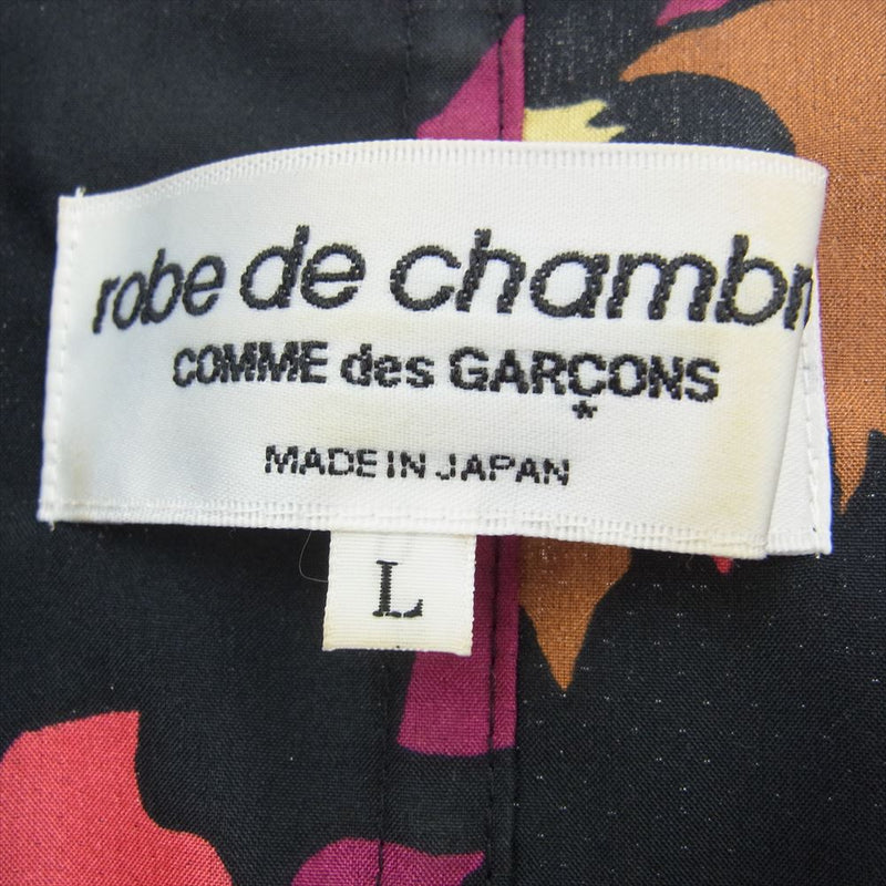 robe de chambre COMME des GARCONS ローブドシャンブルコムデギャルソン AD2000 RJ10017L RS100240 アーカイブ 裏地フラワー総柄 セットアップ テーラードジャケット 巻きスカート ブラック系 ピンク系 L【中古】