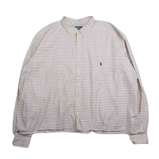 RALPH LAUREN ラルフローレン CLASSIC FIT BD ボタンダウン 長袖 シャツ ビッグサイズ ホワイト系 4XLT【中古】