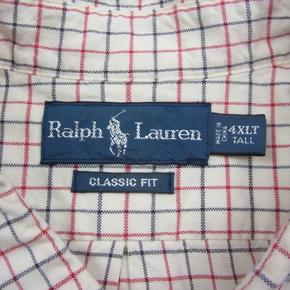 RALPH LAUREN ラルフローレン CLASSIC FIT BD ボタンダウン 長袖 シャツ ビッグサイズ ホワイト系 4XLT【中古】