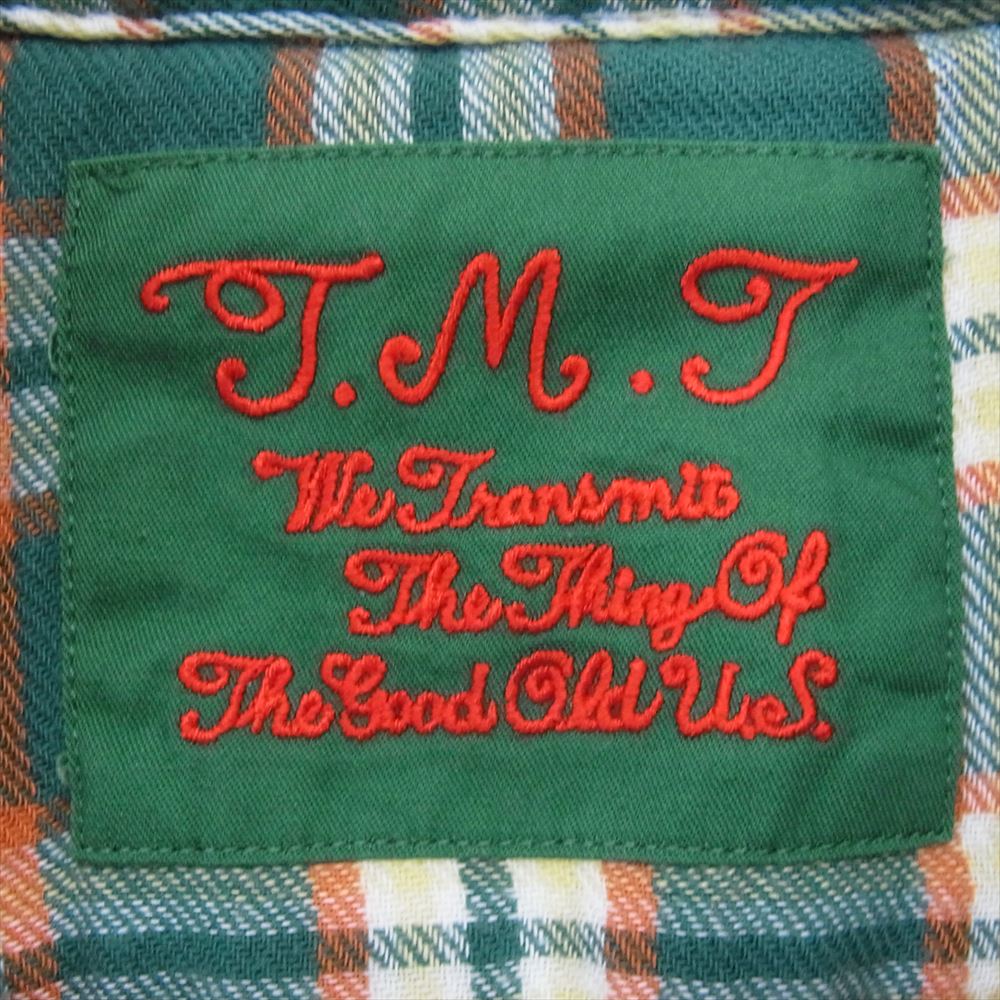 TMT ティーエムティー TSH-F16SP04 ORIGINAL DOUBLE GAUZE CHECK WESTERN SHIRTS ROCK CANDY インセンス別注 ダブル ガーゼ シャツ 長袖 グリーン系 M【美品】【中古】