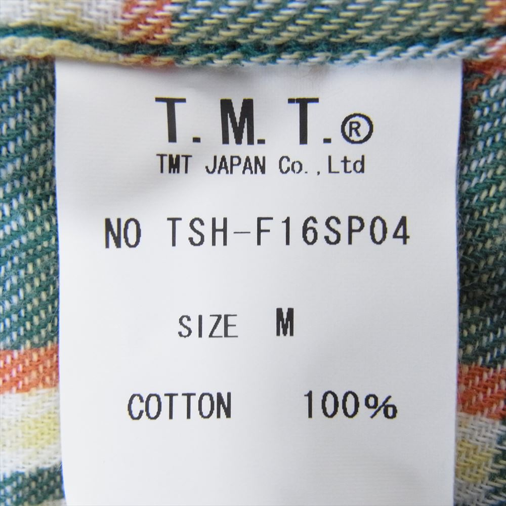 TMT ティーエムティー TSH-F16SP04 ORIGINAL DOUBLE GAUZE CHECK WESTERN SHIRTS ROCK CANDY インセンス別注 ダブル ガーゼ シャツ 長袖 グリーン系 M【美品】【中古】