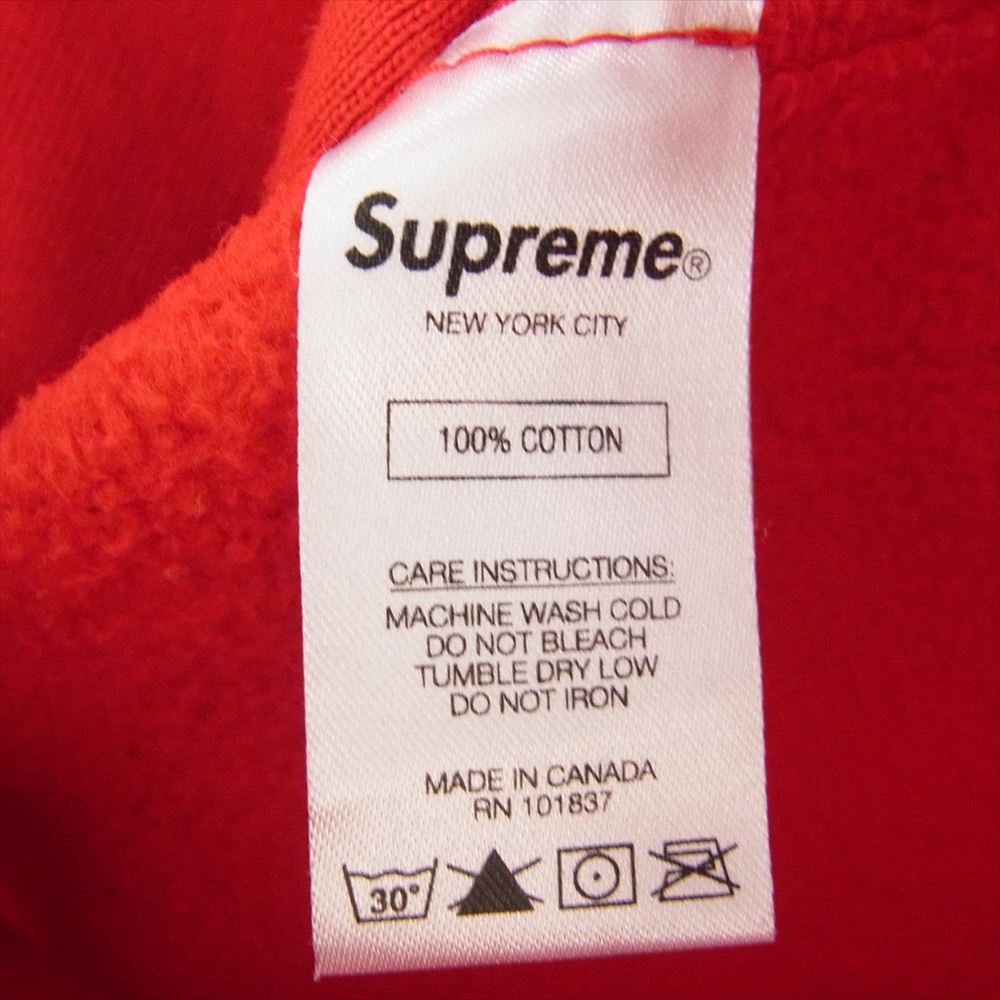 Supreme シュプリーム 18AW Gradient Sleeve Hooded Sweatshirt スリーブロゴ プルオーバー スウェット パーカー フーディー レッド系 M【中古】