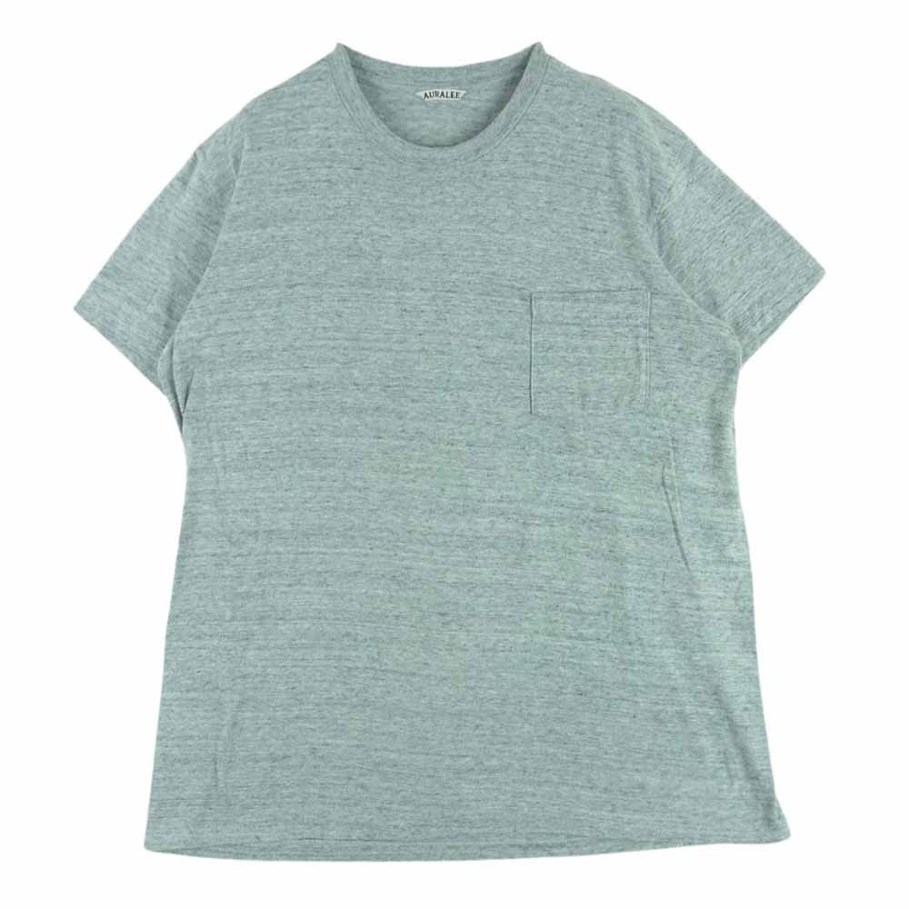 AURALEE オーラリー A00T02ST SEAMLESS POCKET TEE 半袖 Tシャツ コットン 日本製 グレー系 4【中古】