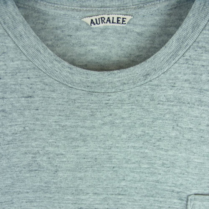 AURALEE オーラリー A00T02ST SEAMLESS POCKET TEE 半袖 Tシャツ コットン 日本製 グレー系 4【中古】