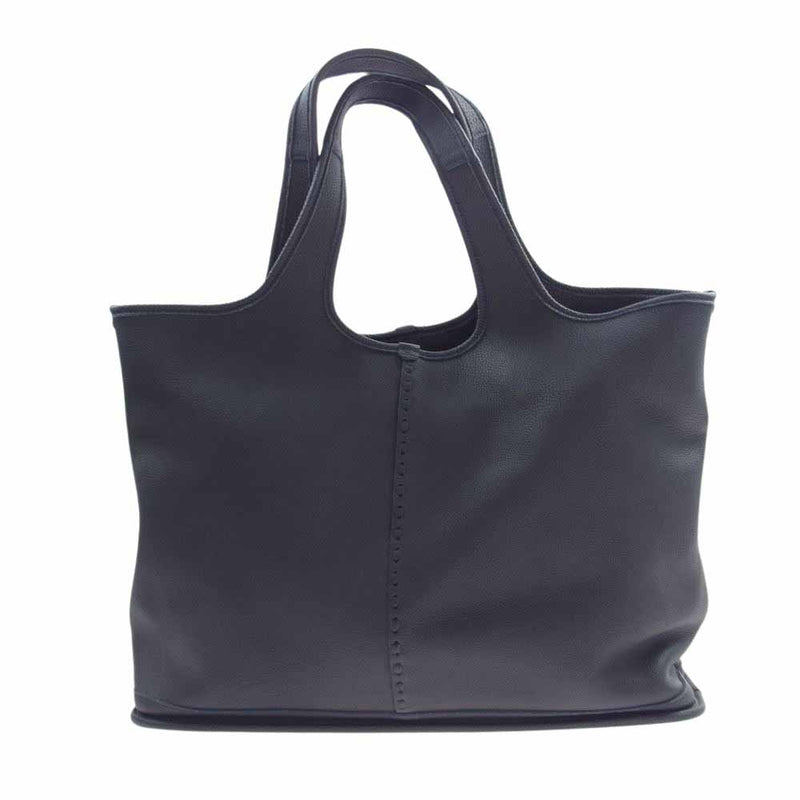 マヌー TOKYO tote トキオ トート ドイツシュリンク カーフレザー バッグ ネイビー系【中古】