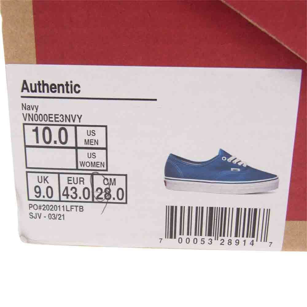 VANS バンズ VN000EE3 AUTHENTIC オーセンティック スニーカー インディゴブルー系 28cm【中古】